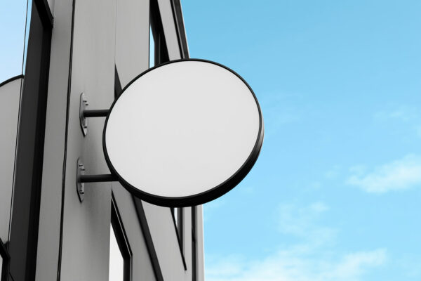 Round Outdoor LED Light Box Sign